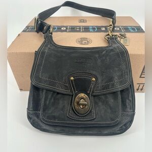 Coach Leather Crossbody Bag with Brass Turnlock Closure